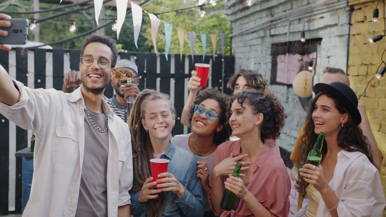 Friends Celebrating at an Outdoor Party