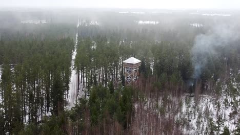 Vista-Aérea-De-Drones-Del-Pantano-De-Valgesoo-En-Estonia-Durante-El-Invierno