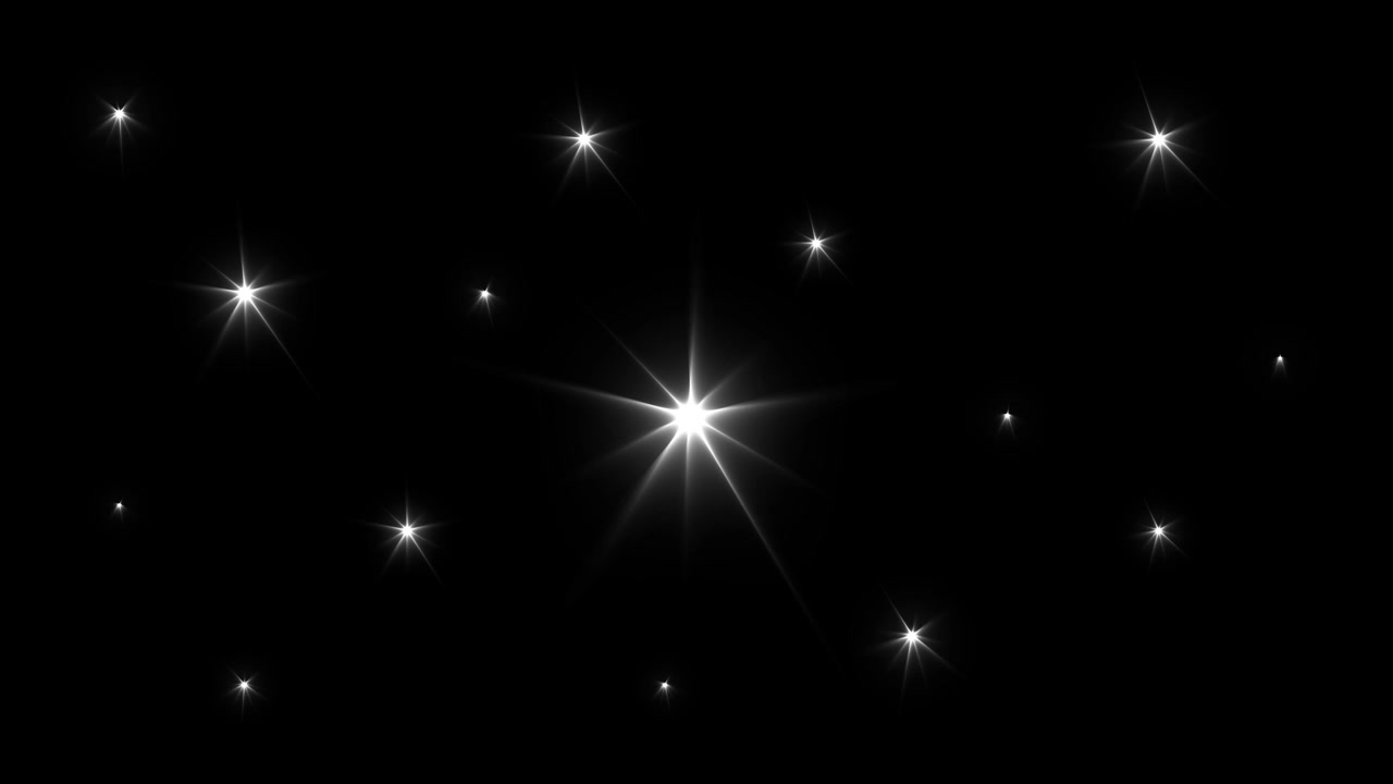 Luci di stelle bianche pulsanti su sfondo nero