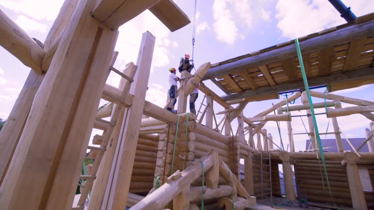 construcción de cabañas de madera