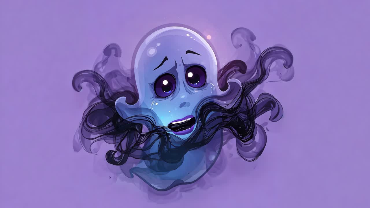 Triste illustrazione di fantasmi dei cartoni animati