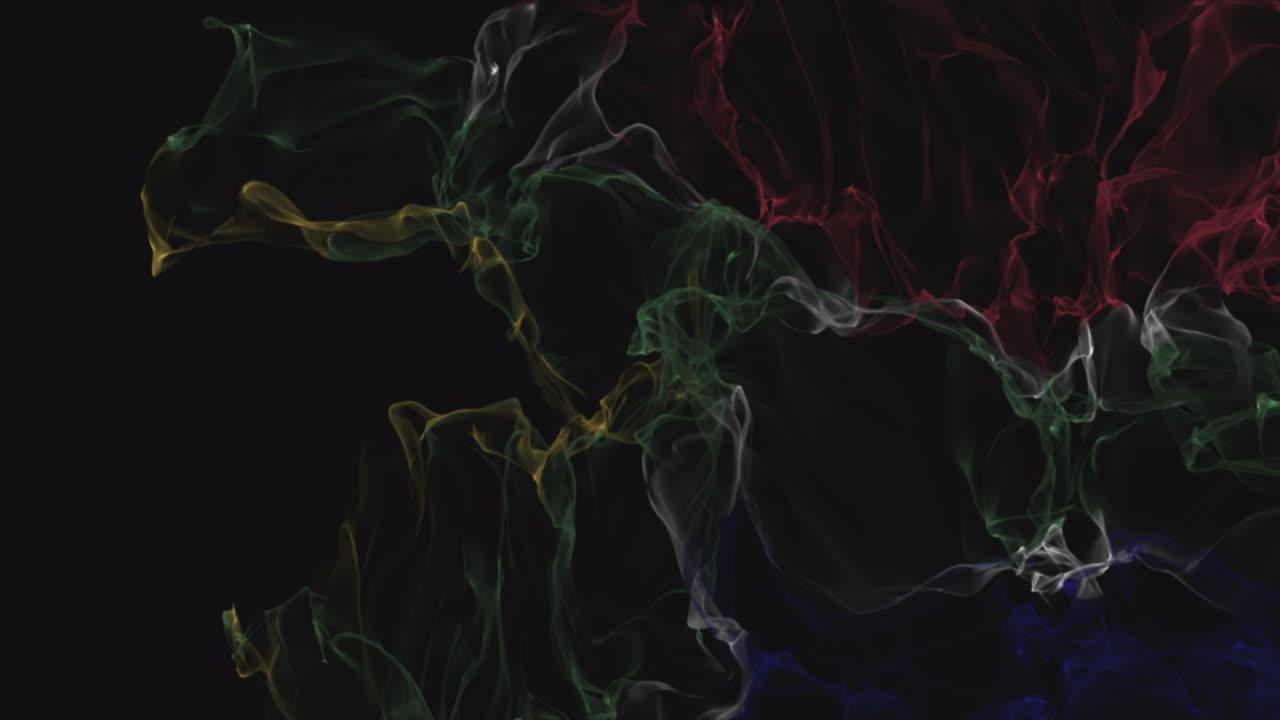 flag South Africa turns into smoke. State weakening concept, alpha channel.
