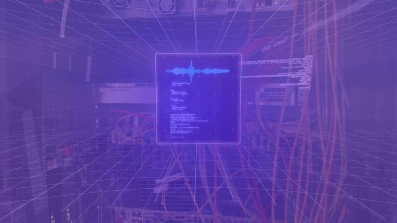Animation of financial data processing over computer servers