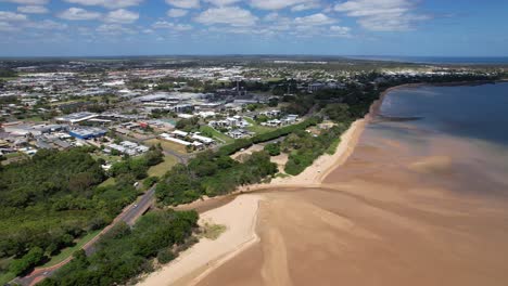 drone shot of scarness jetty hervey bay qld queensland australia