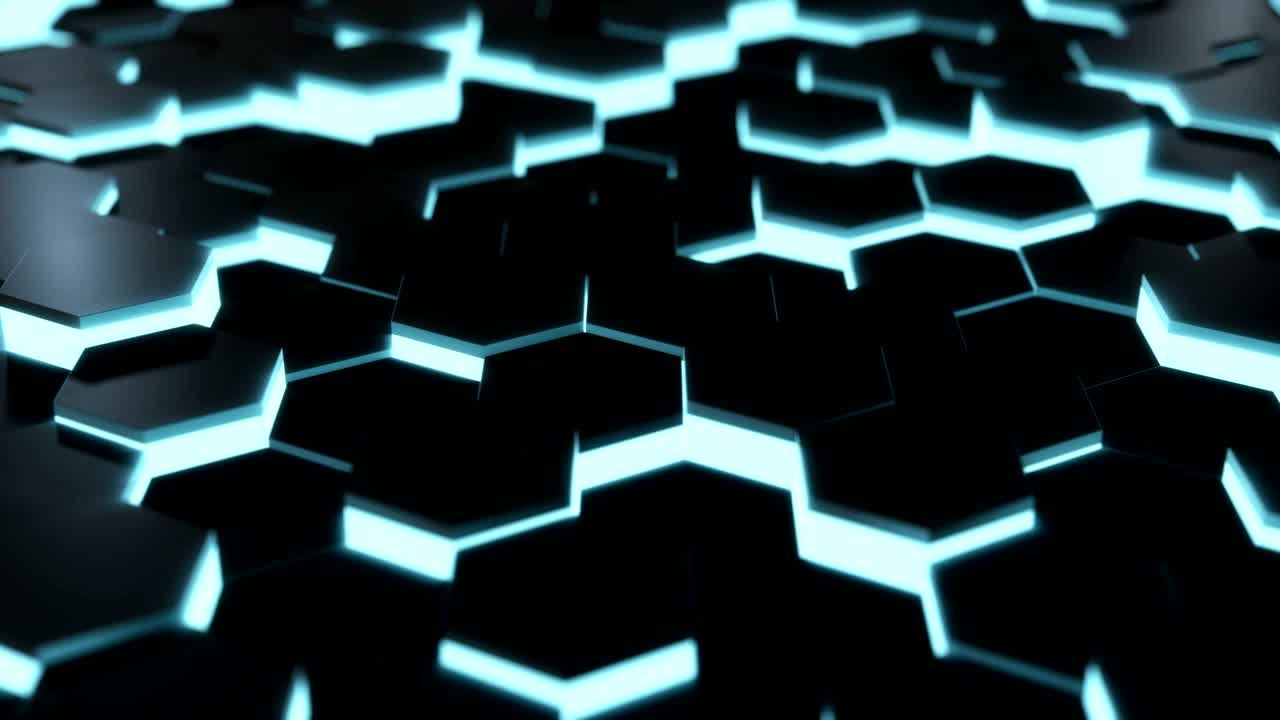 Hexagonal Floor Loop Blue 4K