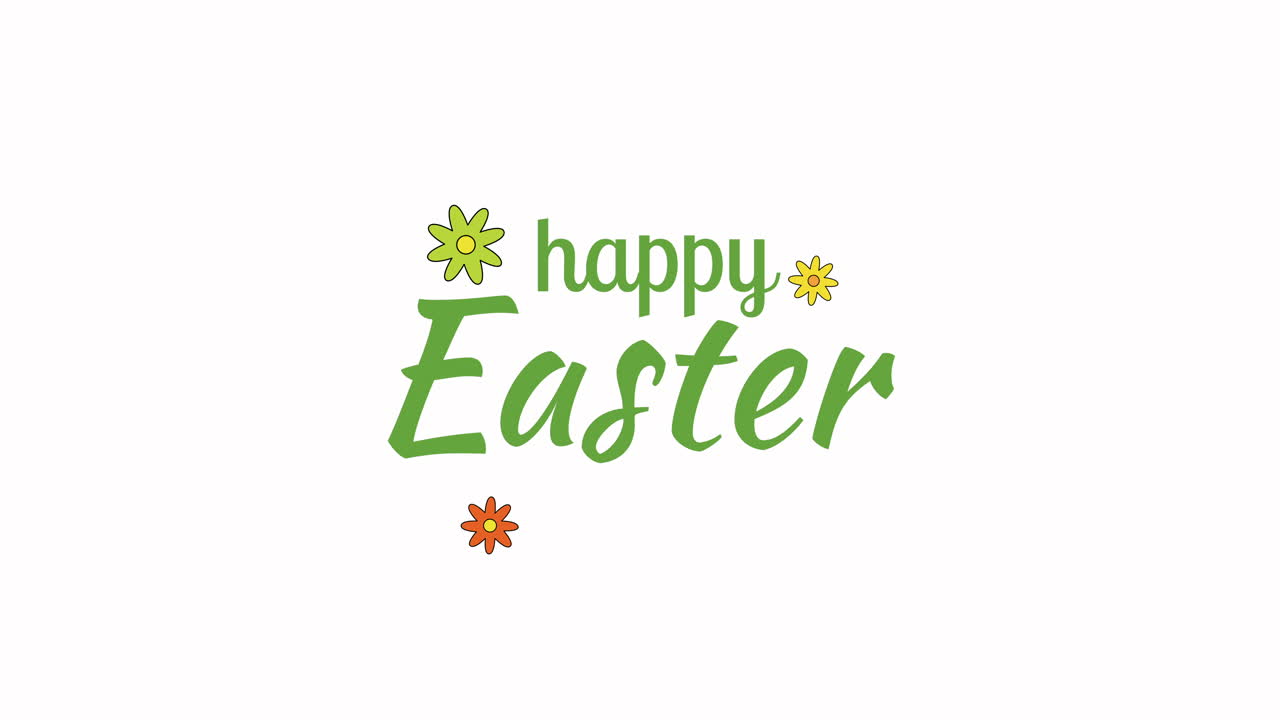 흰색 그라데이션에 봄 꽃과 함께 행복 한 부활절