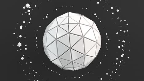 White sphere on the black surface