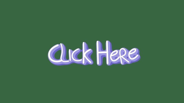 Animation of words Click Here flickering on green background and changing colours