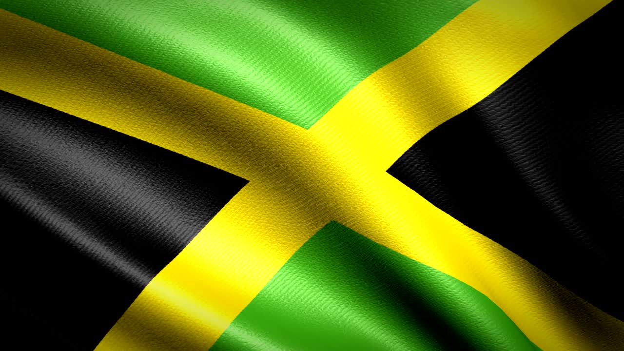 Jamaica Flag. Seamless Looping Animation. 4K High Definition Video