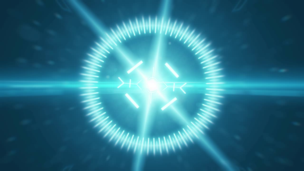 animación en 2d de un objetivo con un fondo de resaltos anamórficos