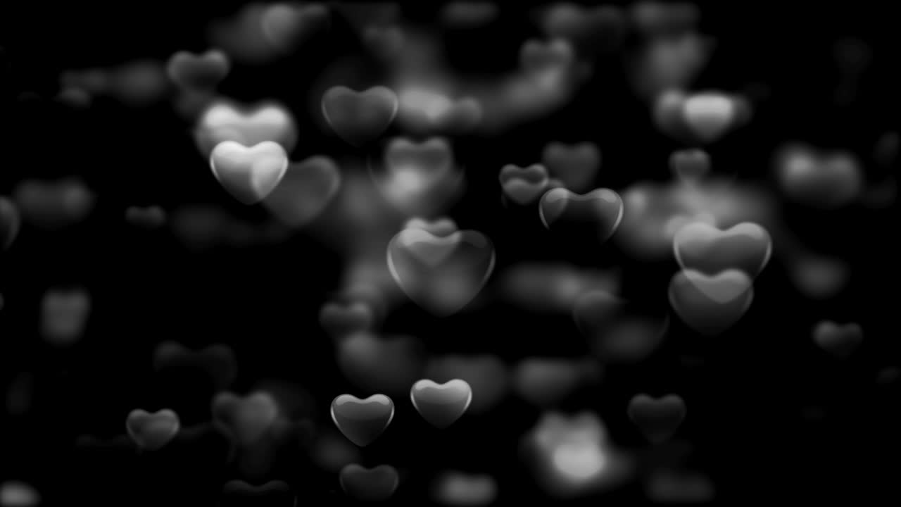 4k 부드러운 흑백 심장 배경 (loopable)