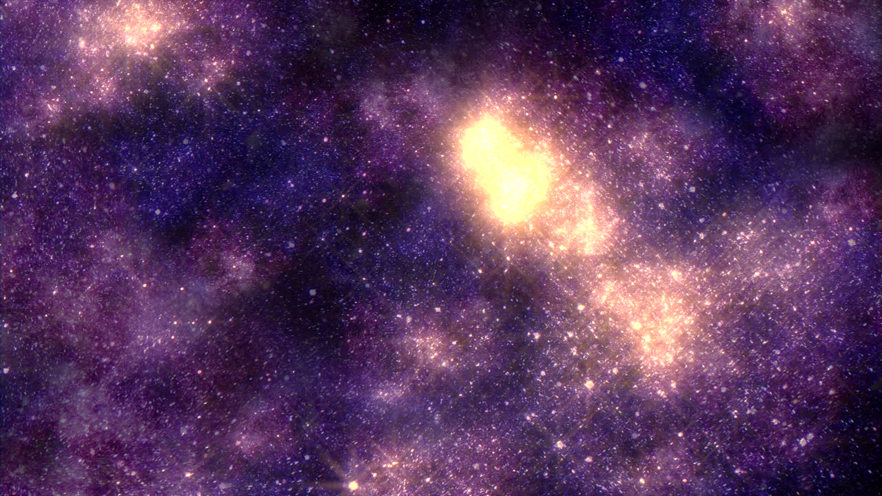 sinfonía cósmica una cautivadora obra de arte digital de espacio púrpura y amarillo con estrellas y galaxias