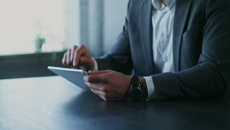 businessman using a tablet in the office