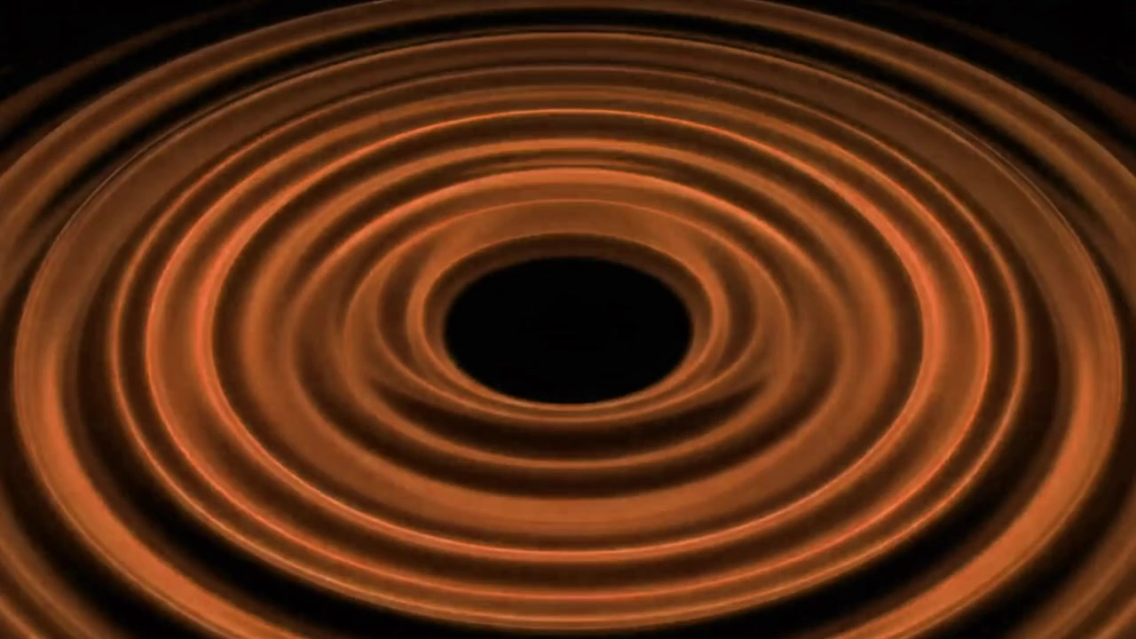 Increspature astratte arancioni che si espandono su uno sfondo scuro