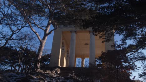 greek temple in the forrest