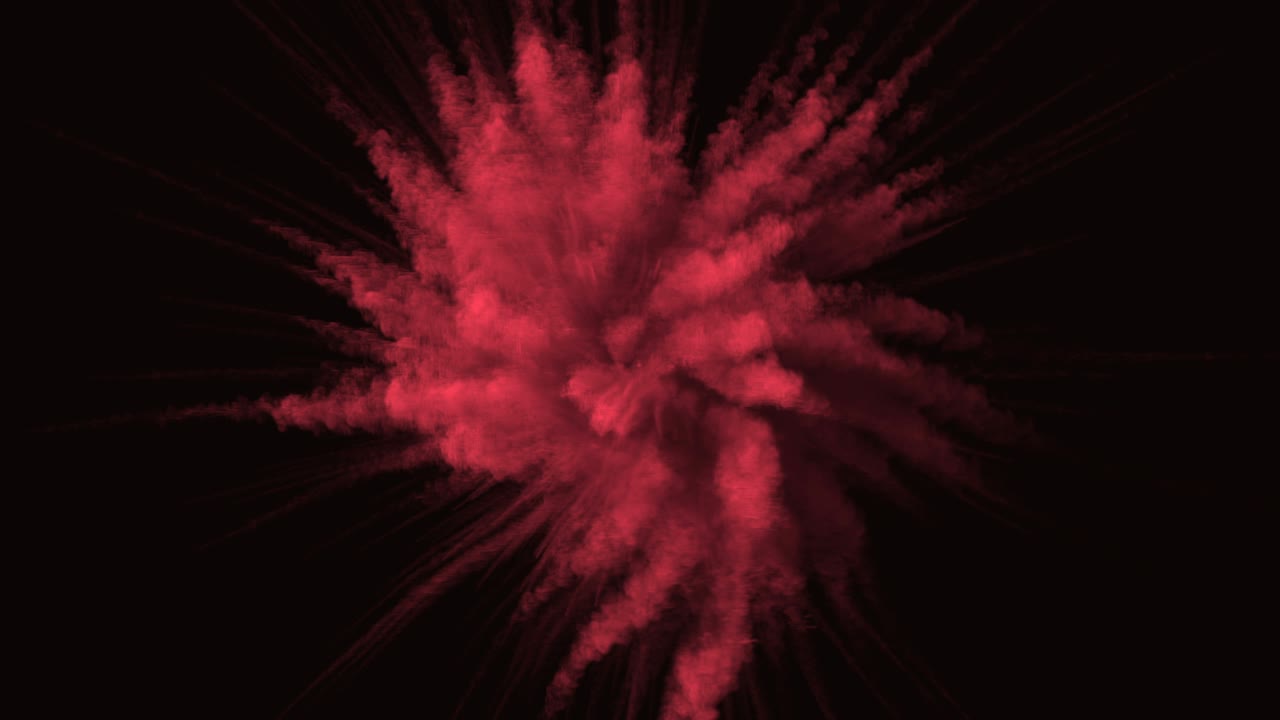 Animation of a monochrome explosion of a powder.