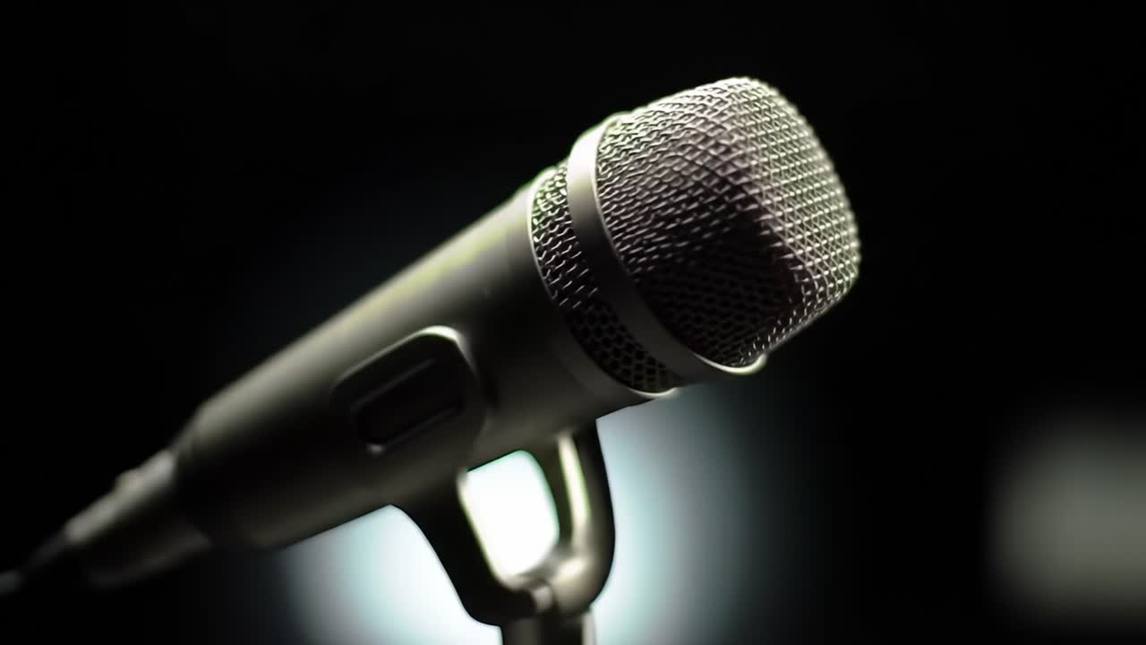 primer plano de un micrófono