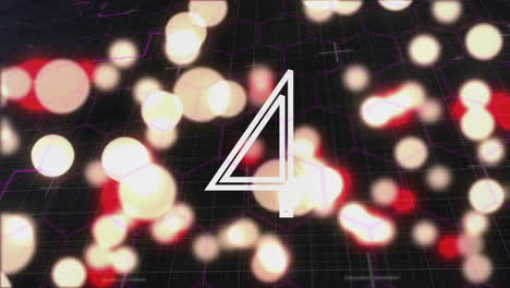animation of countdown over glowing spots of light on black background