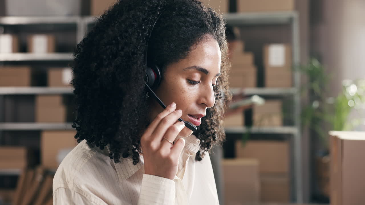 Mulher Profissional com Headset Prestando Atendimento ao Cliente