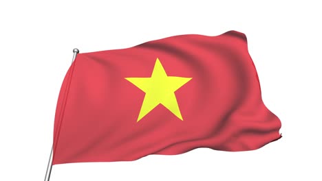 flag of vietnam in the wind (alpha channel, semi-transparent, loopable)