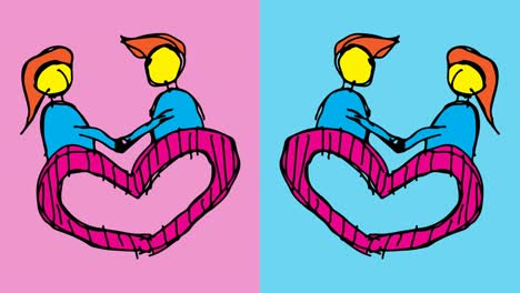 kids drawing pop art seamless background with theme of love