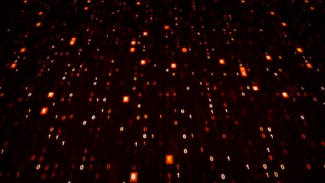 futuristic digital background with red binary code technology animation