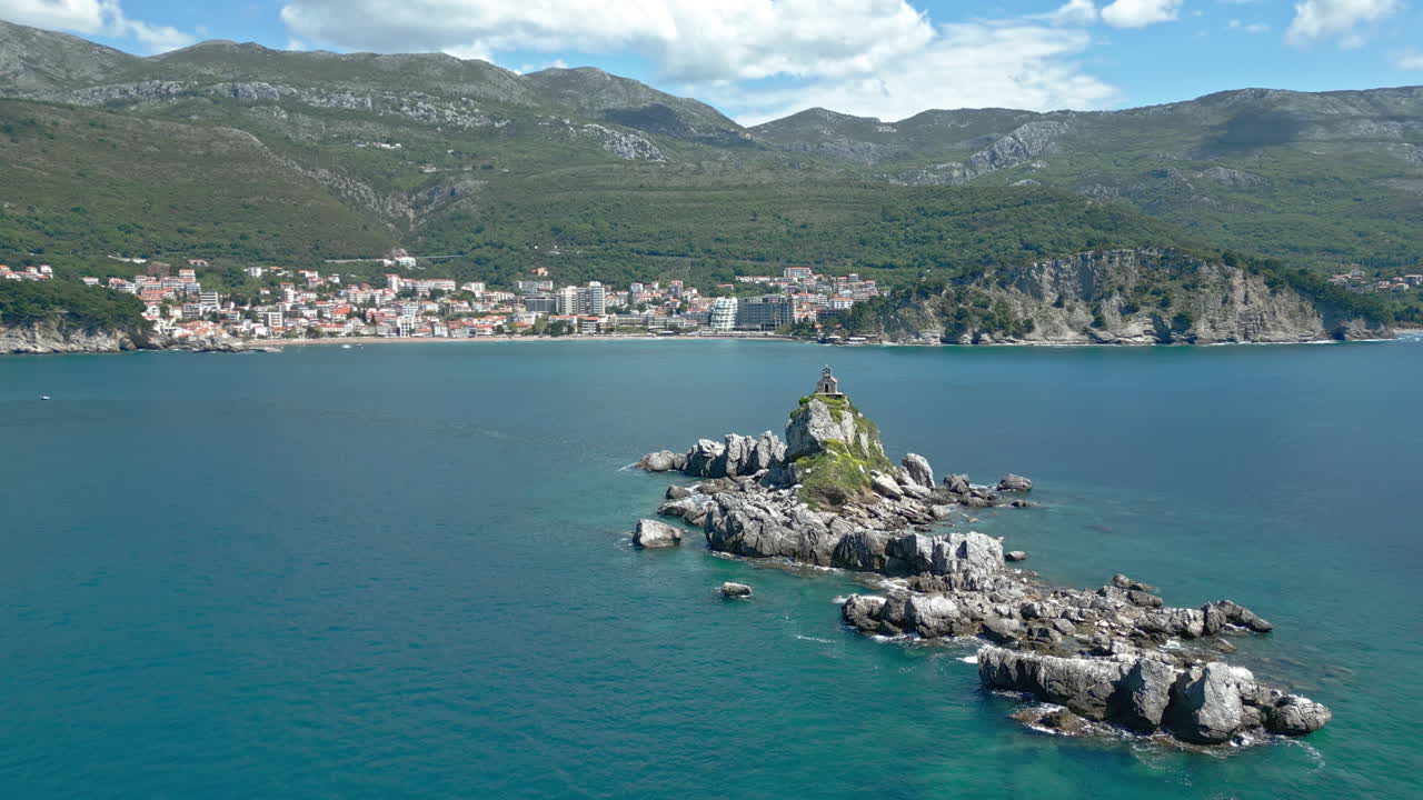 Aerial view of Saint Sveta Nedjelja island