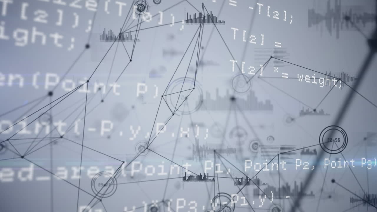 Animation of network of connections over data processing