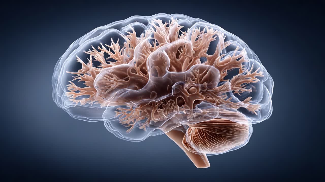 A Detailed Visualization of the Human Brain, Showcasing Its Intricate Neural Networks and Structures in a Stunningly Rendered 3D Format, Highlighting Its Complexity and Functionality