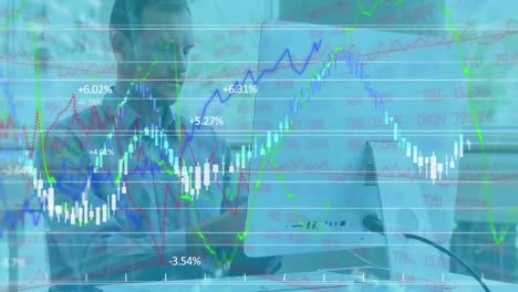 Mercado-De-Valores-Y-Procesamiento-De-Datos-Financieros-Sobre-Un-Hombre-Caucásico-Usando-Una-Computadora-Mientras-Trabaja-En-La-Oficina