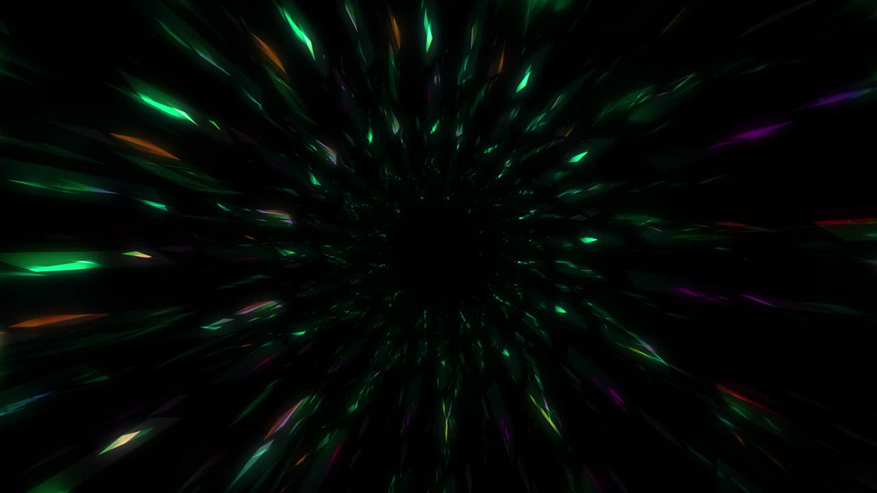 Luxurious Beautiful Shiny Green Particles and Sparkle Gems Animation. Abstract Minimal Black Round Looped Background