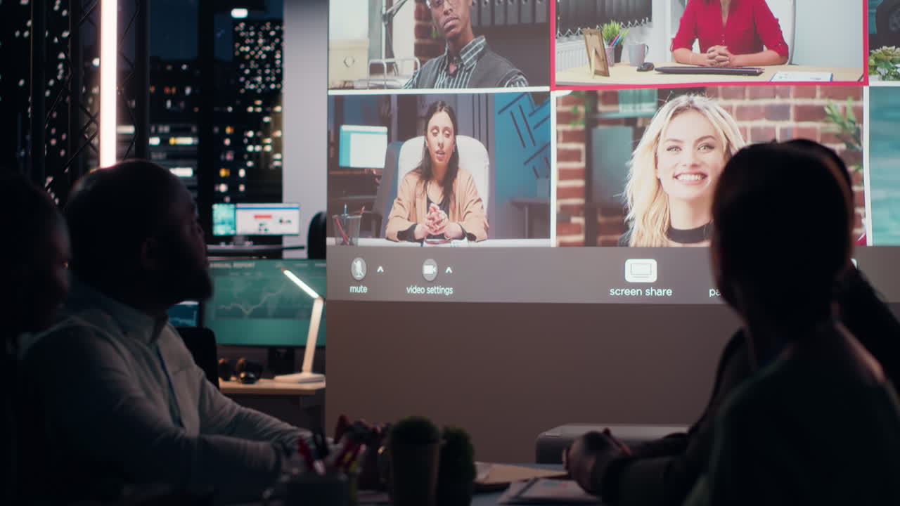 Professionals collaborate with remote investors across time zones