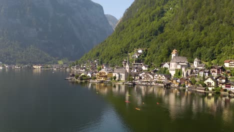 Vista-Aérea-De-Hallstatt,-Austria