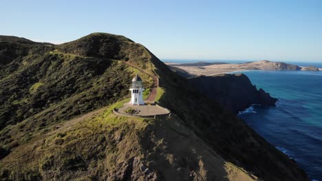 Aerial-pull-back-of-Cape-Reinga-Lighthouse