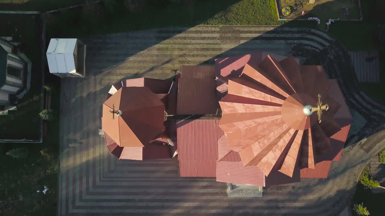 vista aérea de un edificio de la iglesia
