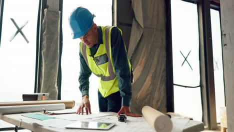 trabajador de la construcción, arquitecto y planificador
