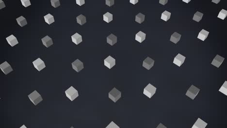 3d grey squares moving on black background