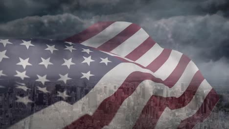 Digital-animation-of-american-flag-swaying-in-the-wind-4k