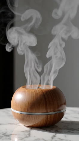 wooden aroma diffuser with steam
