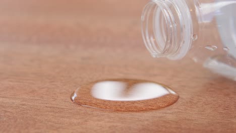 water spilled from plastic bottle