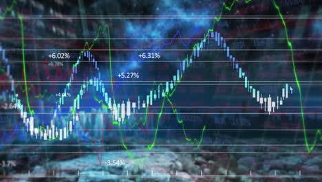 Animación-De-La-Exhibición-Del-Mercado-De-Valores-Sobre-Un-Fondo-Brillante.