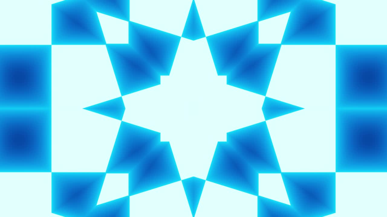 ストロボ効果で急速に変化する幾何学的な青いパターン