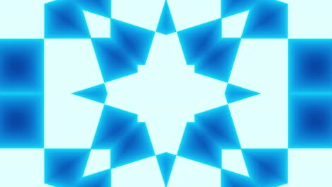 geometrical blue patterns changing fast with a stroboscopic effect