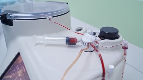 procedure of stem cells injection. scientist with equipment and science experiments