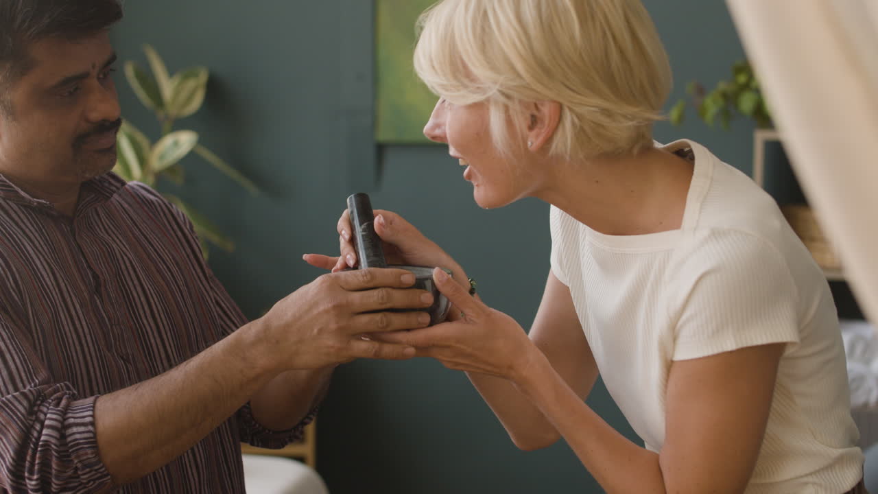 People interacting indoors