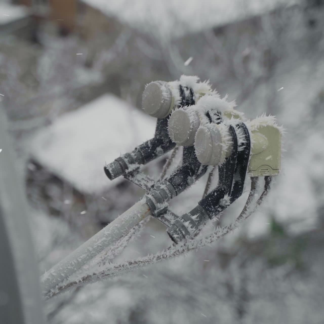Satellite dish in snow