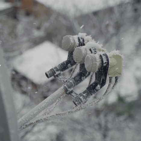 satellite dish in snow