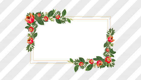 photo frame for copy space with decorative red flowers