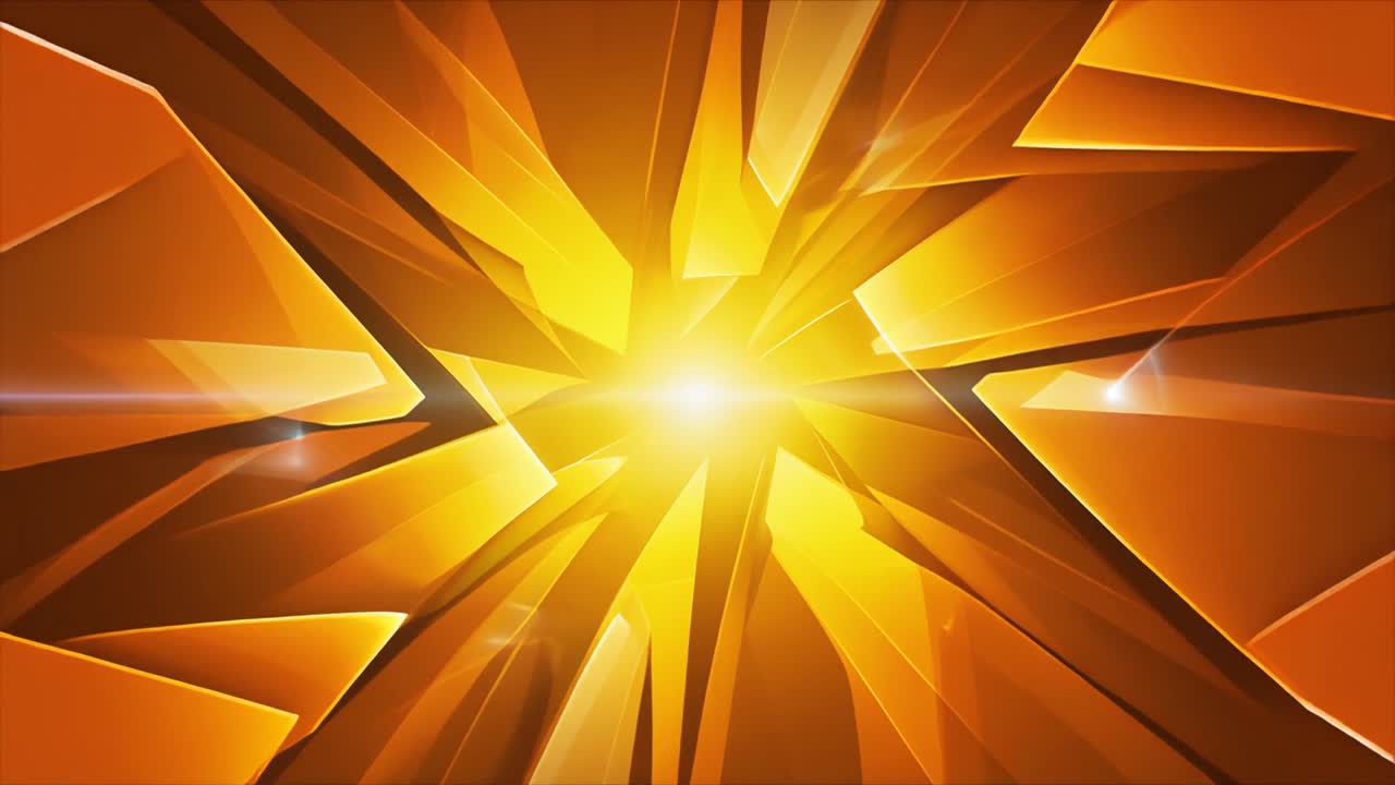 Bright Light Rays Expanding Through Abstract Geometric Shapes