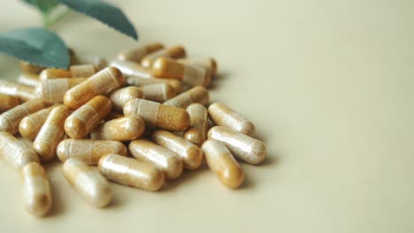 closeup of a pile of herbal capsules